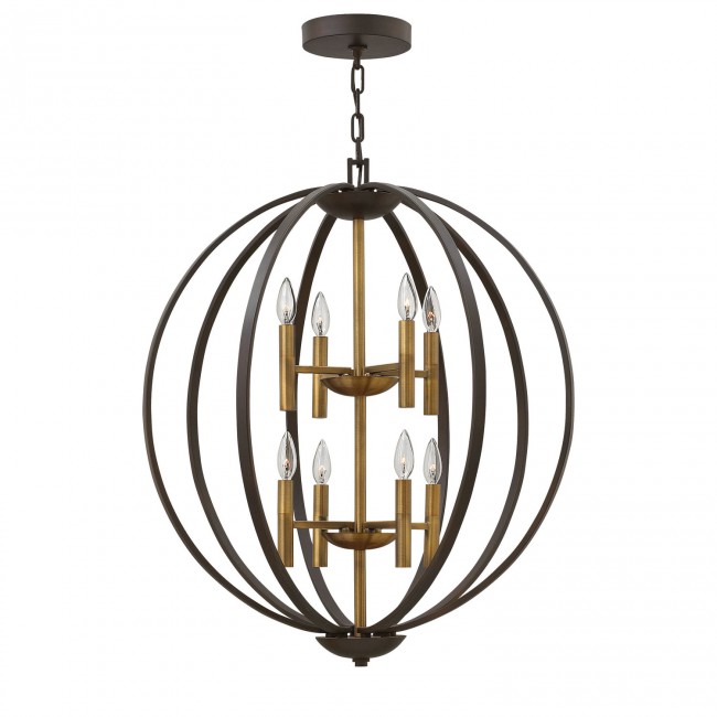 Spanish Bronze Eight-Light Foyer Pendant