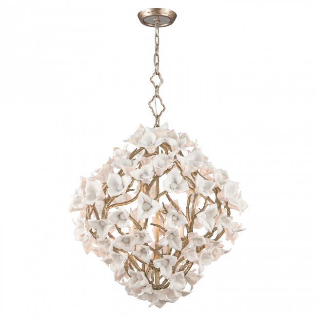 Silver Leaf 26-Inch Six-Light Pendant