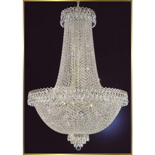 21 lights crystal chandelier in polished chrome finish