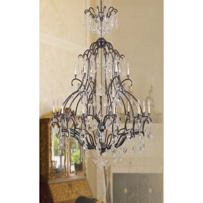 21 Lights Versailles crystal Chandeliers dressed with crystal pendants