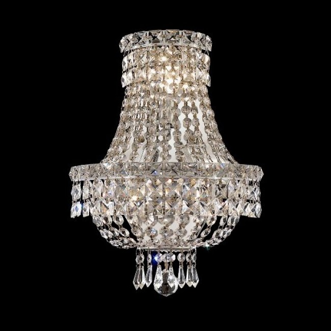3 Light Tranquil Crystal Wall Sconce in polished chrome finish