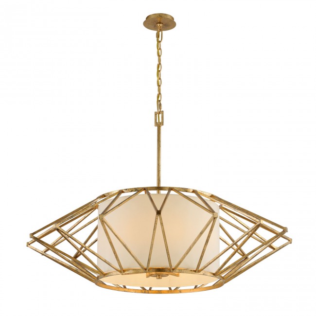 RusticGold Leaf Eight-Light Pendant
