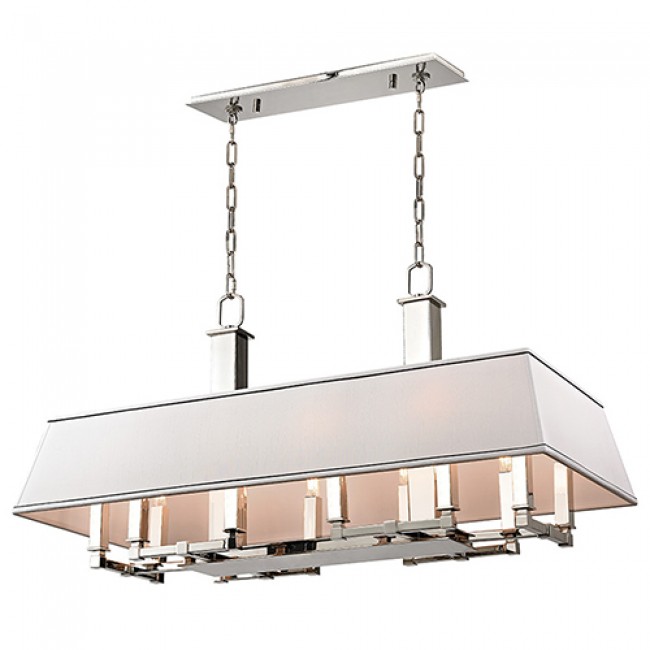 Old Bronze 12-Light Island Pendant with White Shade