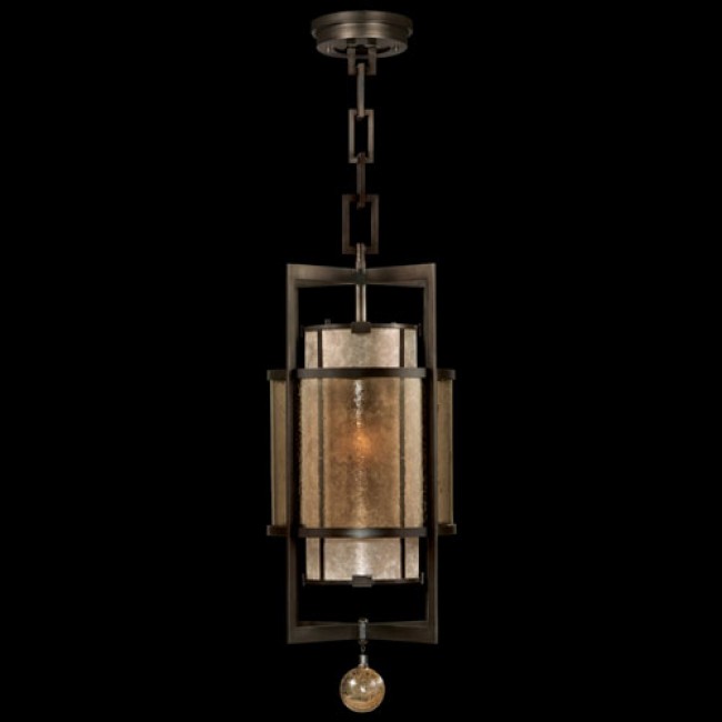 Moderne One-Light Lantern in Brown Patinated Bronze Finish