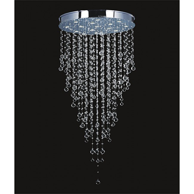 14 Lights contemporary crystal chandelier chrome plated base