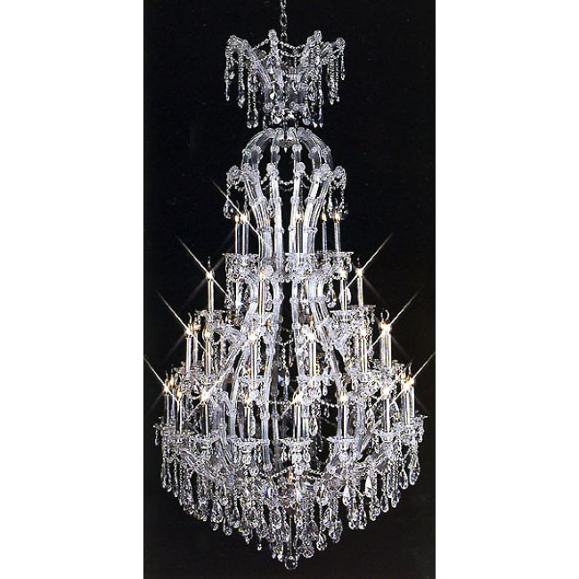 Polished chrome Maria Theresa chandelier dressed with chinese number one crystal