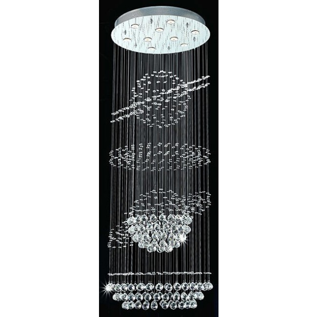 9 light polished chrome Contemporary galaxy Crystal Chandelier 