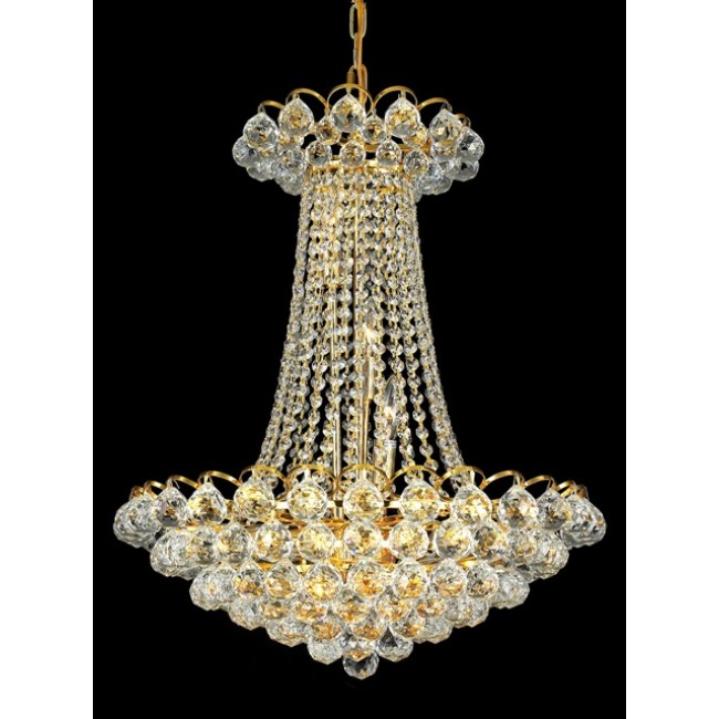 13 Light crystal chandelier gold plated