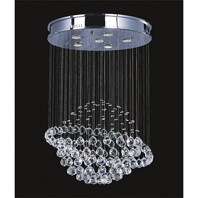 6 light Galactic Crystal Chandelier chrome plated base