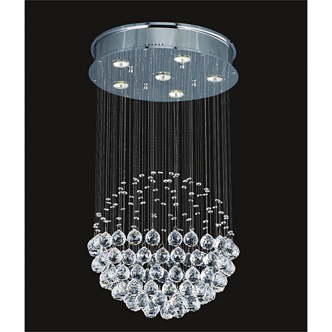6 light Galactic Crystal Chandelier chrome plated base