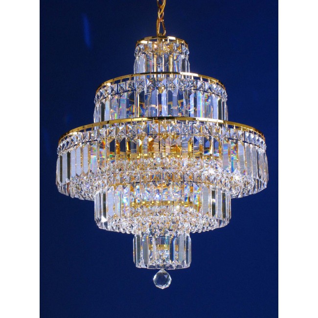 12 lights crystal chandelier in gold plated finish