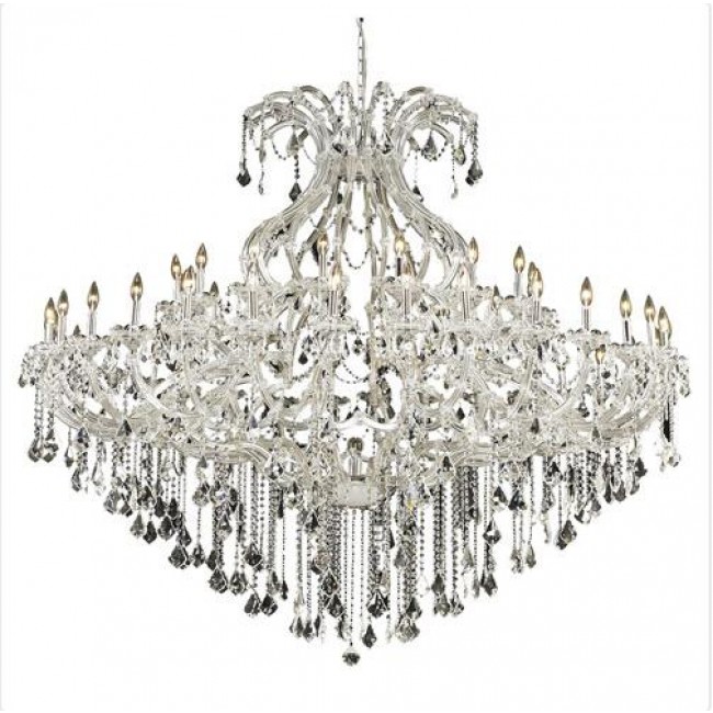 Chrome Forty-Nine Light 72-Inch Chandelier with Royal Cut Clear Crystal