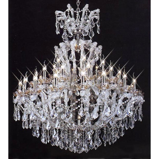 Polished chrome Maria Theresa chandelier dressed with chinese number one crystal