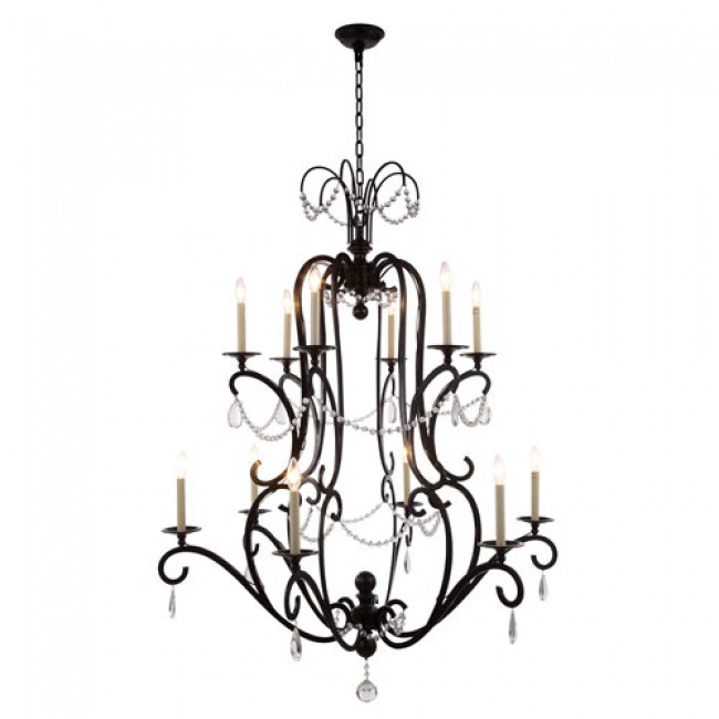  Bronze 43-Inch 12-Light Chandelier