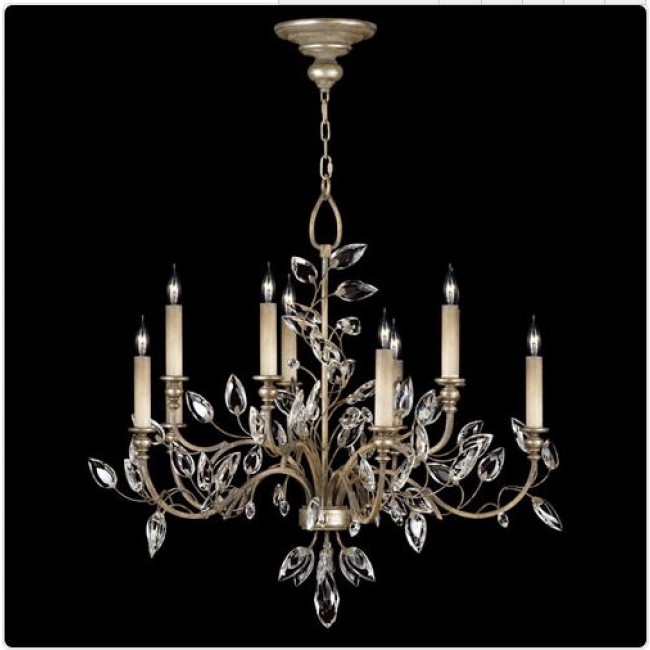 10-Light Chandelier in Warm Silver Leaf Finish