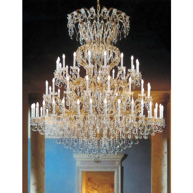 73 Lights Maria Theresa large crystal chandelier droped with hand-cut crystals