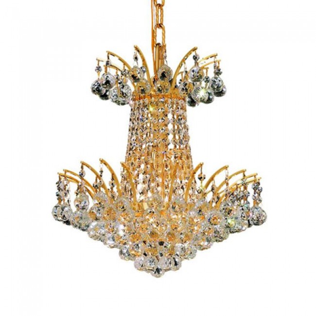 Victoria Gold Four-Light Chandelier with Clear Royal Cut Crystals