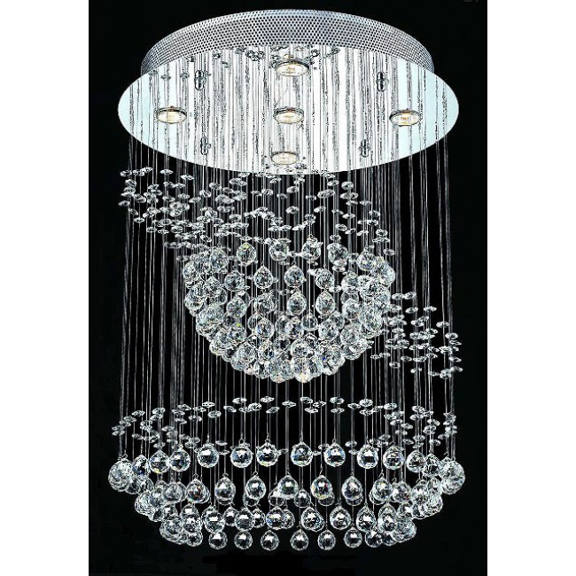 5 light polished chrome Contemporary galaxy Crystal Chandelier 