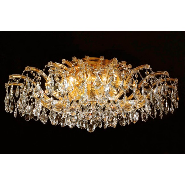 6 Light Maria Theresa Crystal flush mount with gold finish