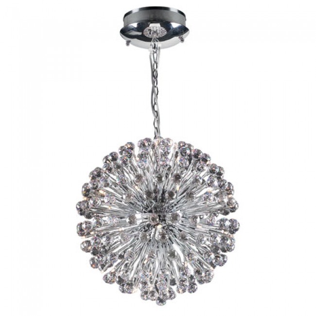 Aspasia 48-Light Polished Chrome Pendant with Asfour Handcut Crystal Glass -Halogen