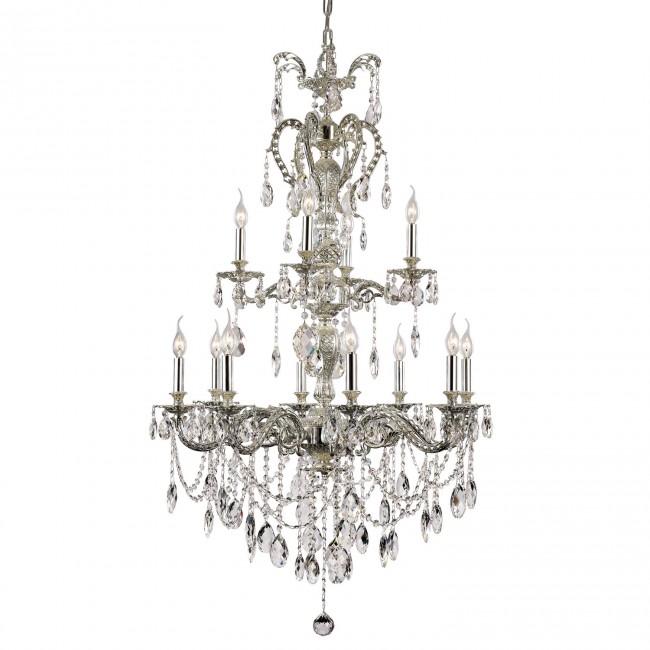  Nickel 12 Light 50-Inch Chandelier