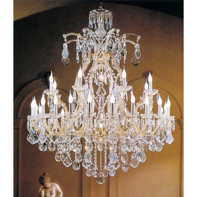 30 Lights Maria Theresa crystal chandelier dressed with clear crystals