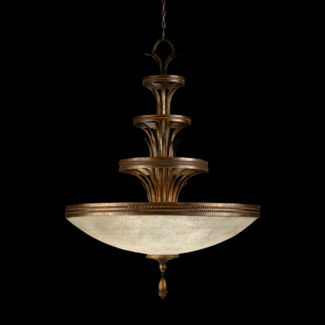 Three-Light Pendant in Variegated Bronze Finish