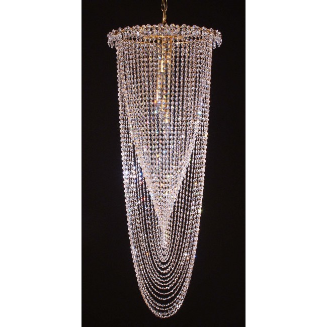 12 lights crystal chandelier in gold plated finish