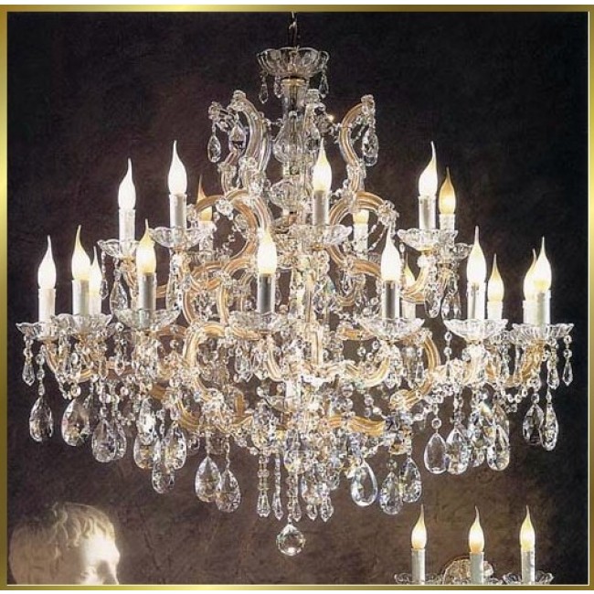 22 Lights Maria Theresa crystal chandelier dressed with clear crystals