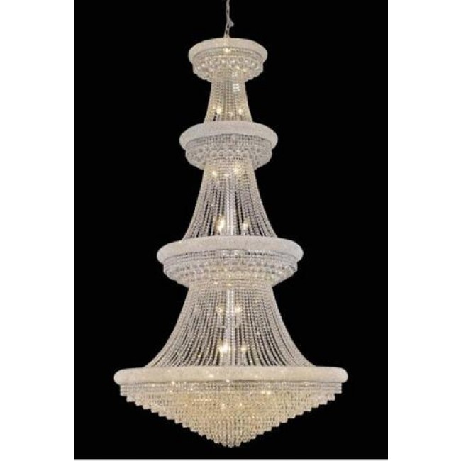 Chrome Forty-Two Light Chandelier with Clear Royal Cut Crystals