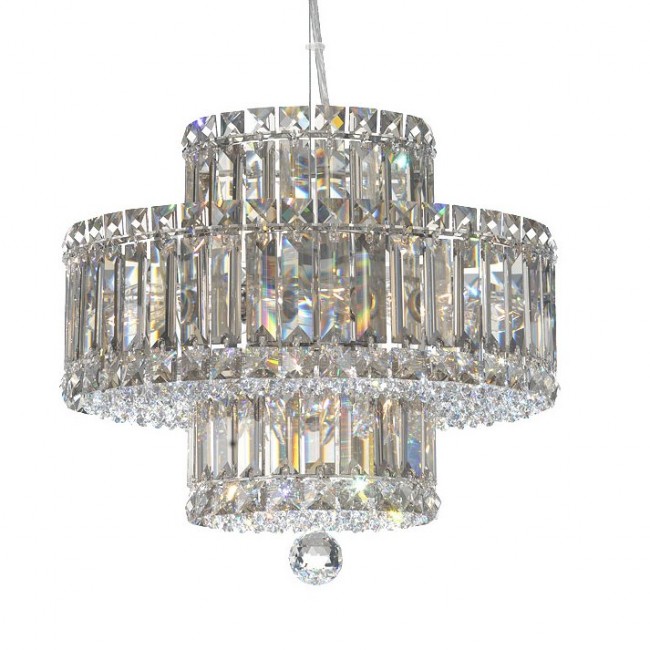 Contemporary Crystal Chandelier in polished chrome finish