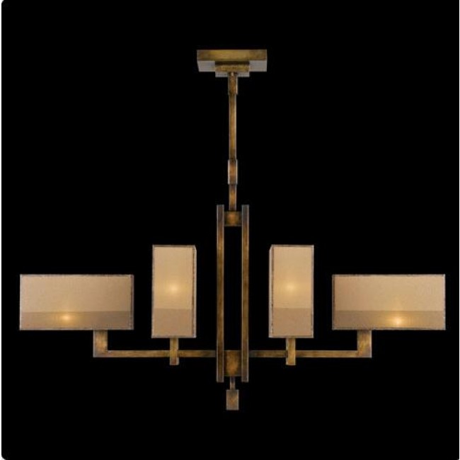Six-Light Chandelier in Patinated Golden Bronze Finish