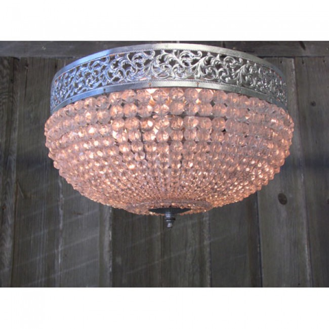  Corinthian Silver Leaf Two-Light Flush Mount