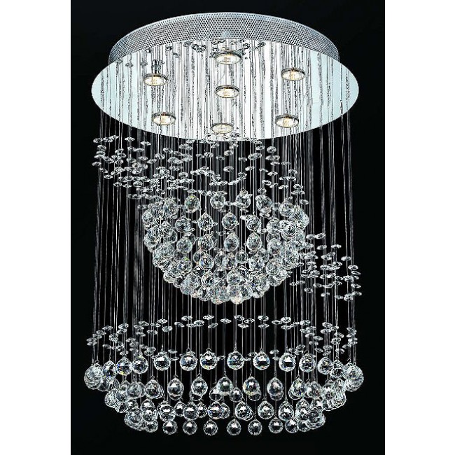 7 light polished chrome Contemporary galaxy Crystal Chandelier 
