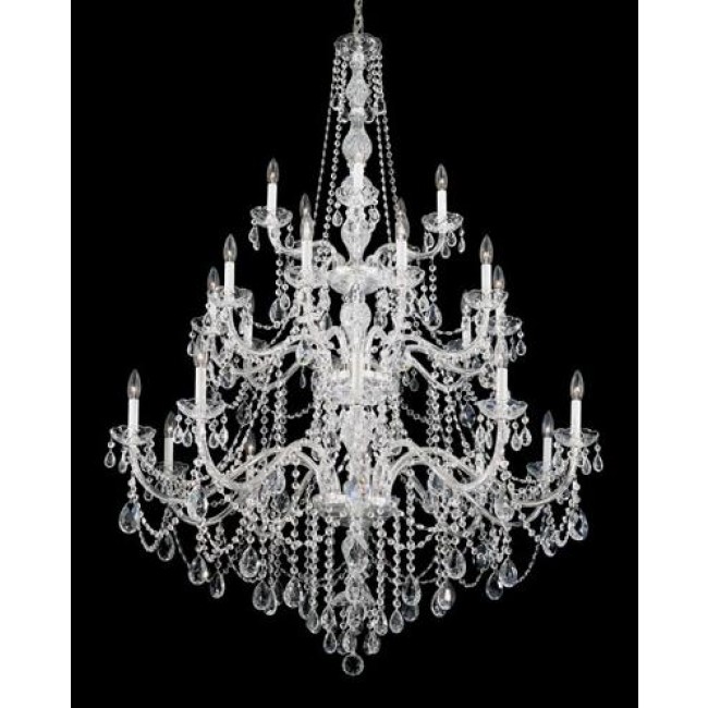 Silver 25-Light Clear Heritage Handcut Crystal Chandelier, 44.5W x 64H x 44.5D