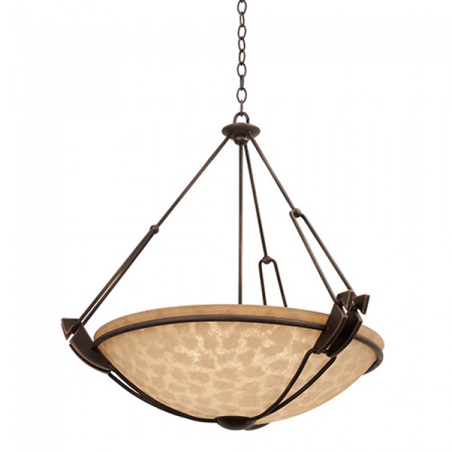 Grande Antique Copper Six-Light 45-Inch Wide Pendant