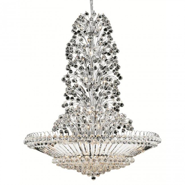 Sirius Chrome Forty-Three Light 48-Inch Pendant with Royal Cut Clear Crystal
