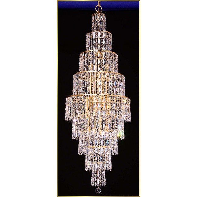 18 lights crystal chandelier in gold plated finish