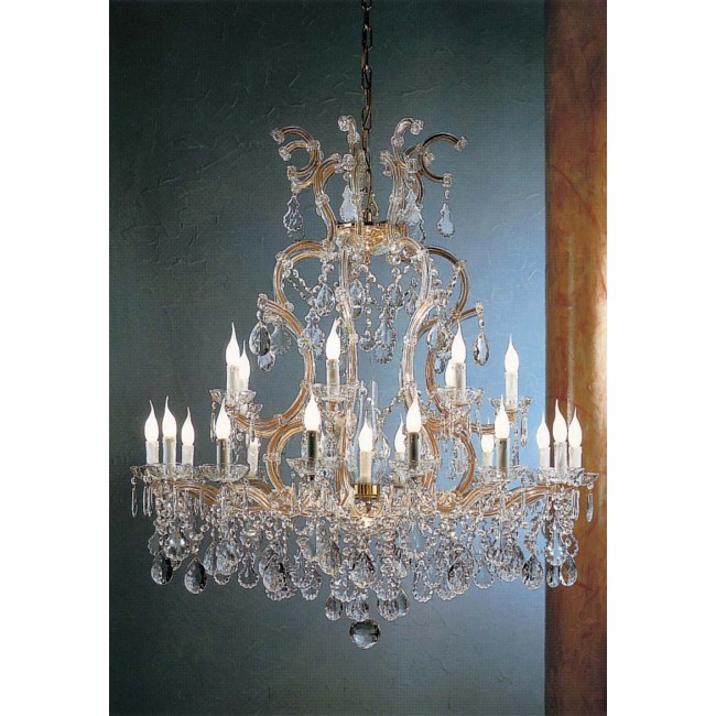 22 Lights Maria Theresa crystal chandelier dressed with clear crystals
