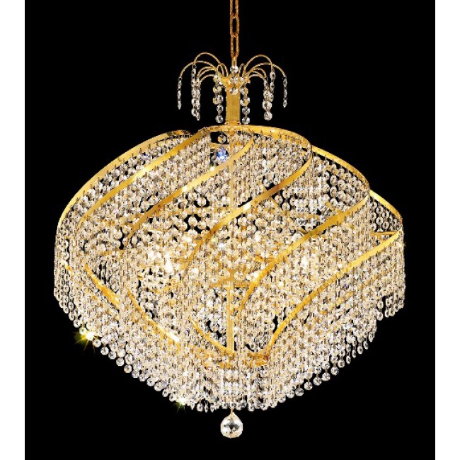 15 Light crystal chandelier in gold finish