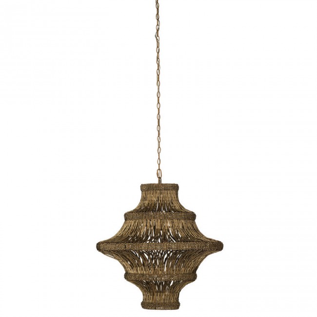 Gold Wood 29-Inch Five-Light Pendant