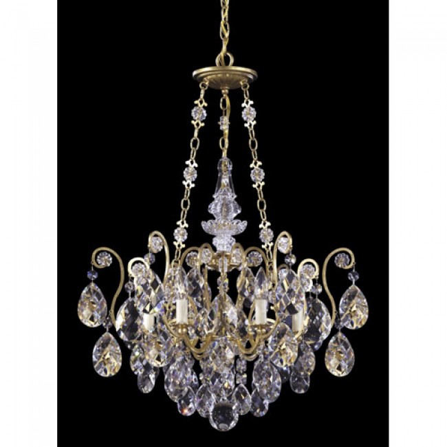  Gold Six-Light  Crystal Chandelier