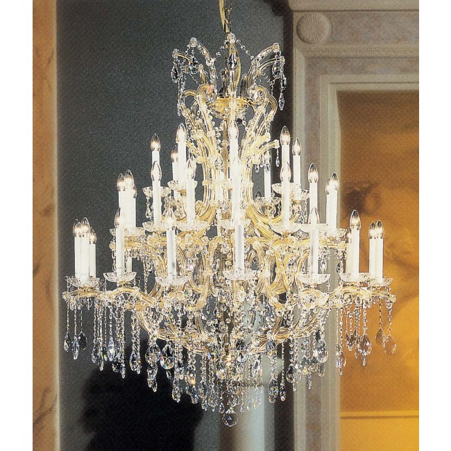 40 Lights Maria Theresa crystal chandelier dressed with clear crystals