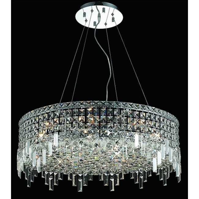 12 light polished chrome Contemporary Crystal Chandelier 