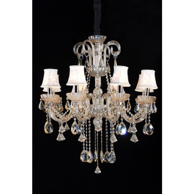 Polished chrome 8 Light traditional crystal Chandelier