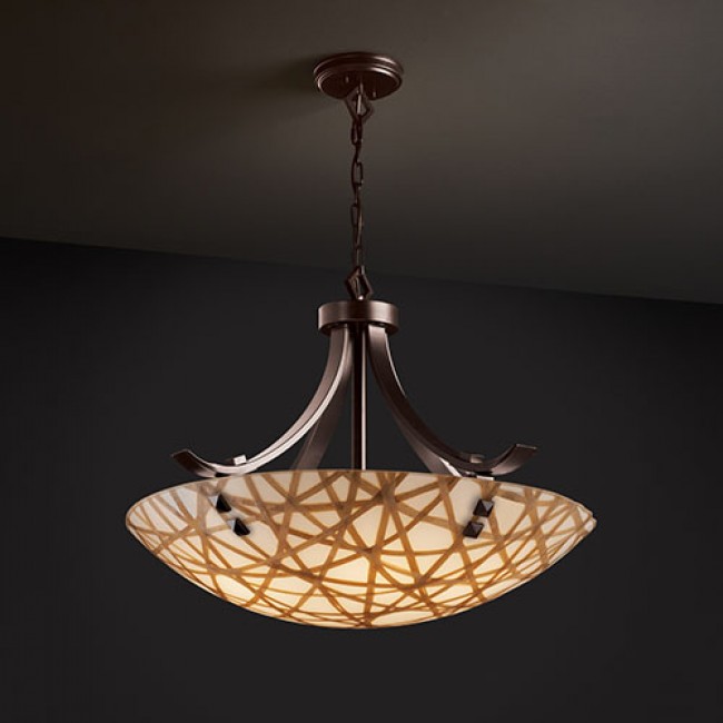 Group 3Form Dark Bronze LED Bowl Pendant with Connection Ecoresin Shade