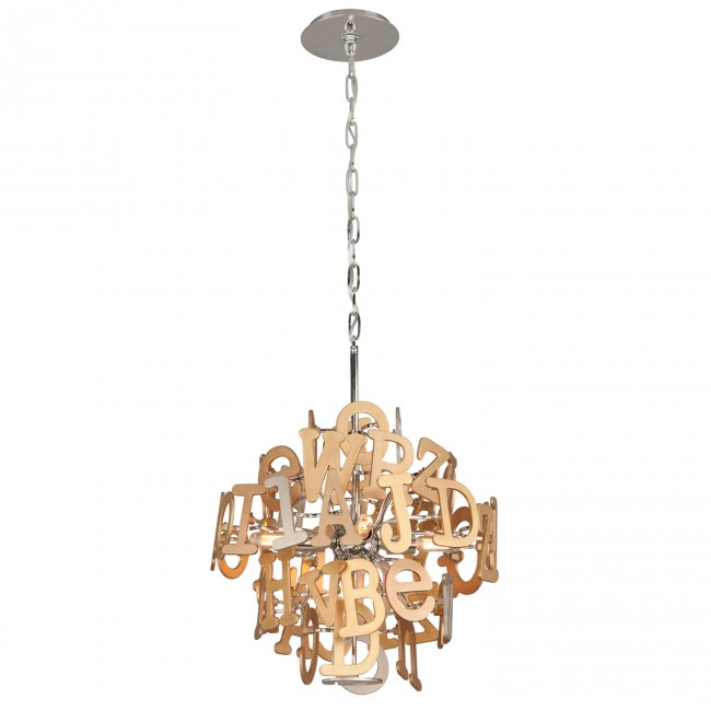 Stainless Steel and Multi-Leaf 18-Inch Four-Light Pendant