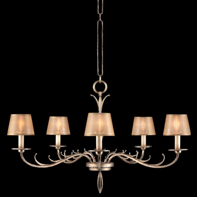  Five-Light Chandelier in Platinized Silver Finish