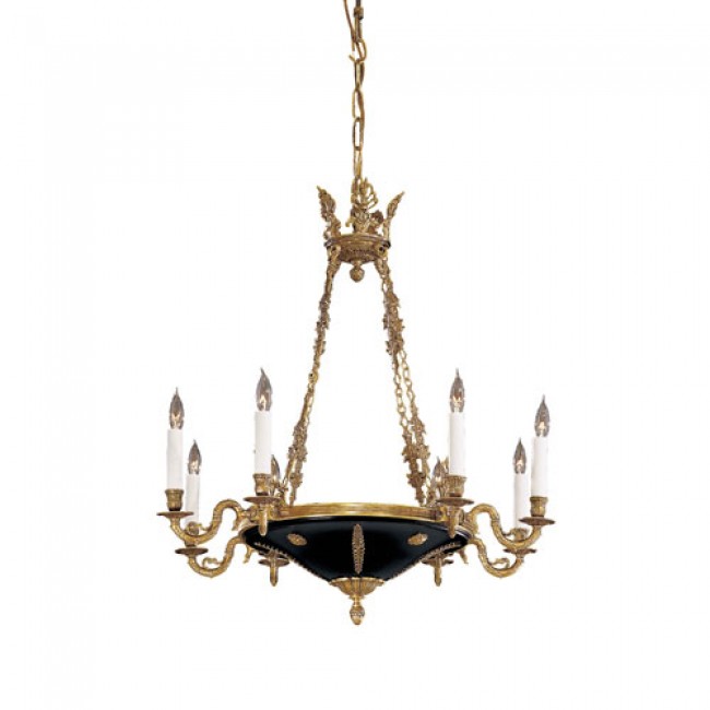 Vintage Eight-Light Dore Gold Chandelier