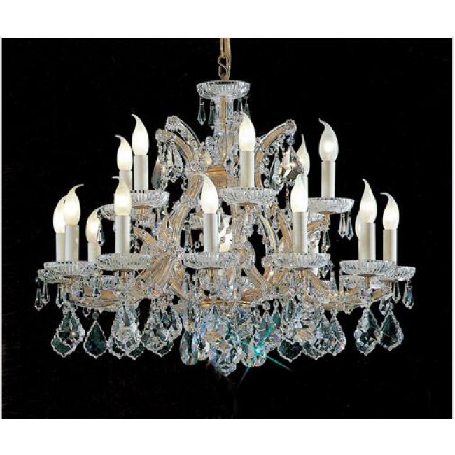 Olde World Gold Sixteen-Light Chandelier with Crystalique Accents